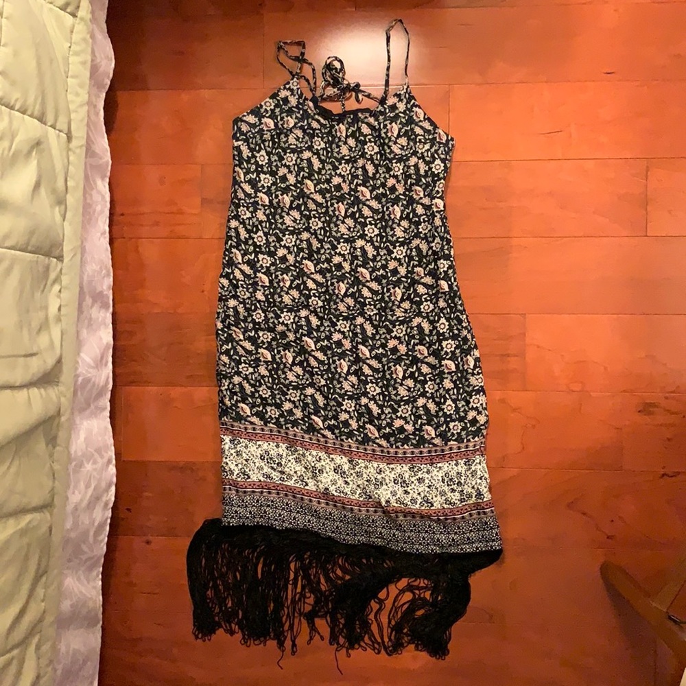 Forever 21 tassel string tie dress